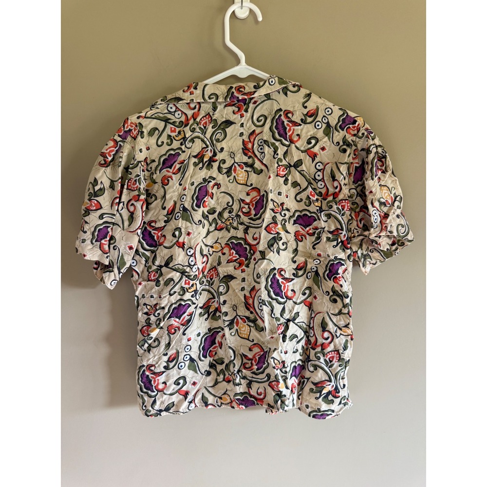Stefani Powers Vintage Paisley Floral Button Up Shirt Womens Small Multi Color - Picture 3 of 3